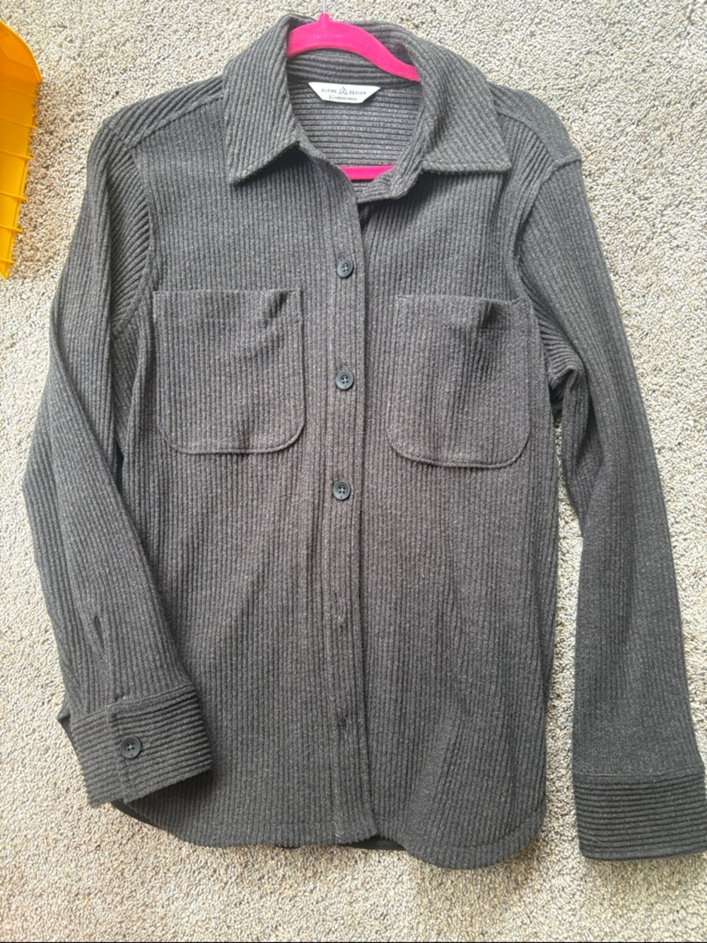 Alpine Design Charcoal Ribbed Button-Up Jacket